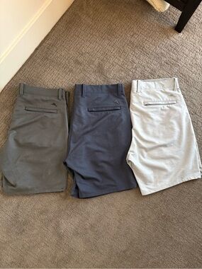 Tommy Bahama Bundle of Men's Flat Front Shorts - Gray, Navy, Light Gray